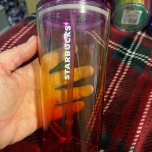 Starbucks 18oz Glass Cup. With lid and straw.
